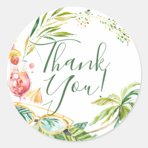 Tropical Bachelorette Beach Party Weekend Runder Aufkleber