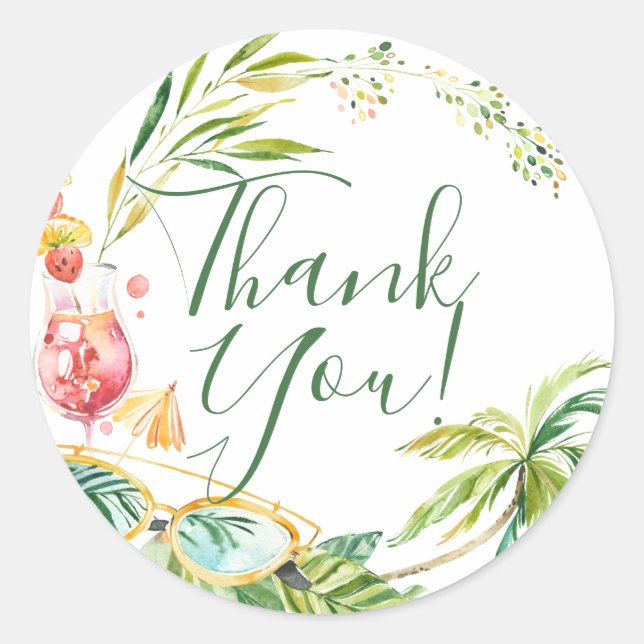 Tropical Bachelorette Beach Party Weekend Runder Aufkleber (Vorderseite)