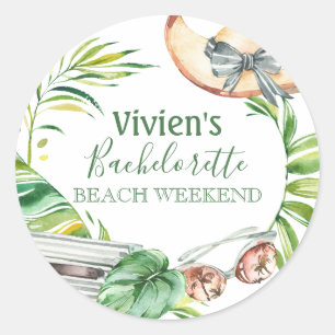 Tropical Bachelorette Beach Party Weekend Runder Aufkleber