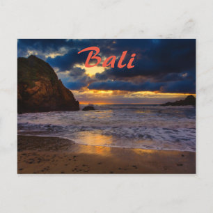 Tropical Bali Golden Sunset Sea Escape Postkarte