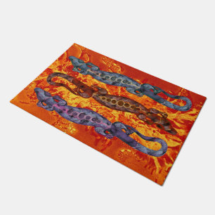 TROPICAL BALI LIZARD Rot blaue violette + Ihre Ide Fußmatte