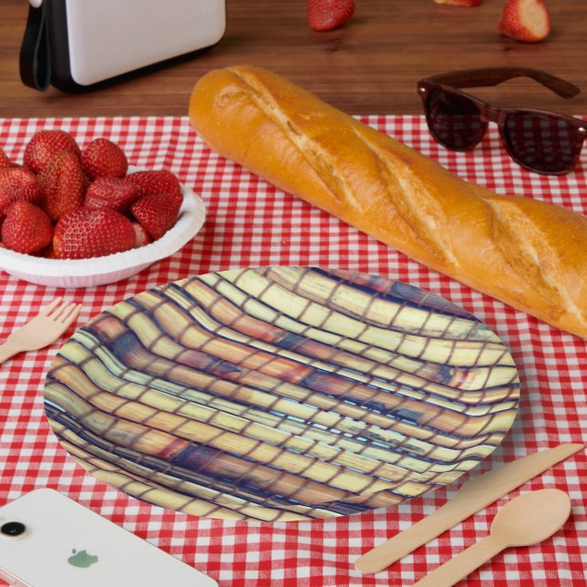 Tropical Bamboo Dinner Party Paper Plate Pappteller (Picknick)