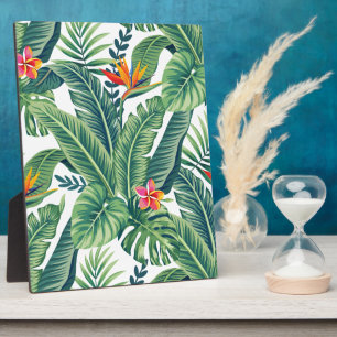 Tropical Banana Monstera Palm Blätter & Blume Fotoplatte