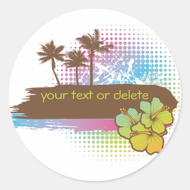 Tropical banner runder aufkleber (Vorderseite)