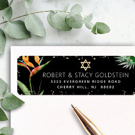 Tropical Bat Mitzvah Black Gold Farbe Adresse