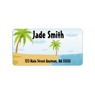 Tropical Beach Address Labels Adressaufkleber