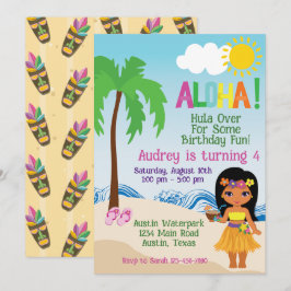 Tropical Beach Aloha Luau Einladung zum Geburtstag