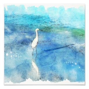 Tropical Beach Aquamarin Aqua Türkis Blue mit Wh Fotodruck