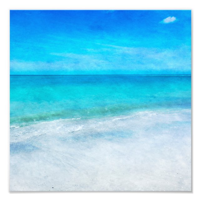 Tropical Beach - Aquamarines Aqua Ocean Blue Flori Fotodruck (Vorne)