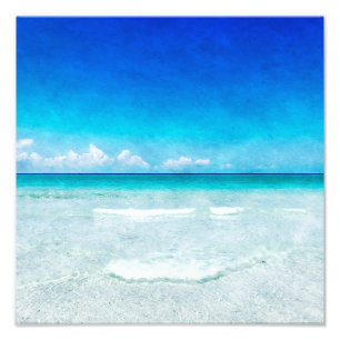 Tropical Beach - Aquamarines Aqua Ocean Blue Flori Fotodruck