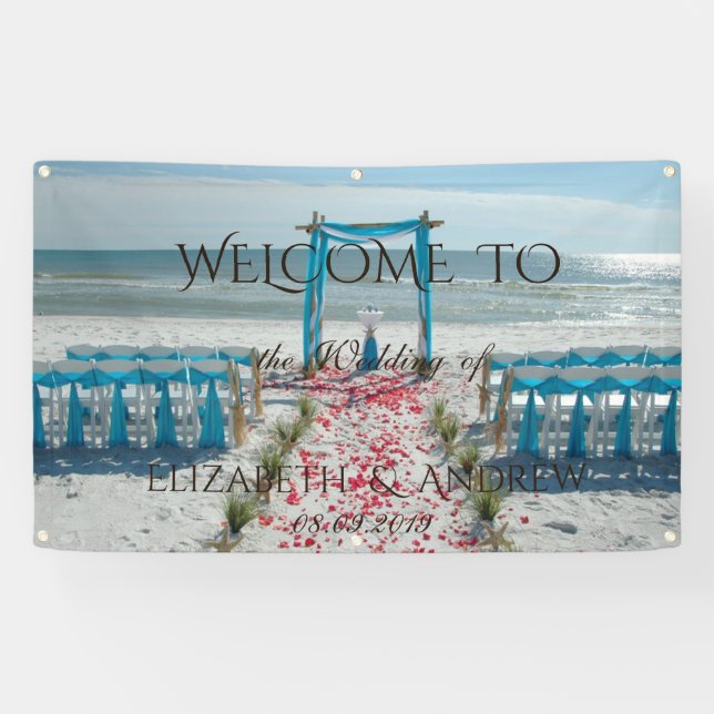 Tropical Beach Arbor Hochzeitsbanner Banner (Horizontal)