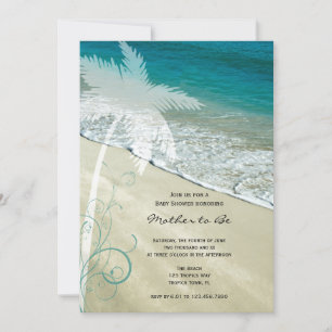 Tropical Beach Baby Dusche Einladung