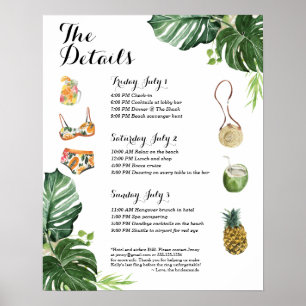 Tropical Beach Bachelorette Wochenende Poster