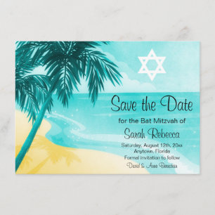 Tropical Beach Bat Mitzvah Save the Date