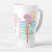 Tropical Beach Beauty Latte Cup