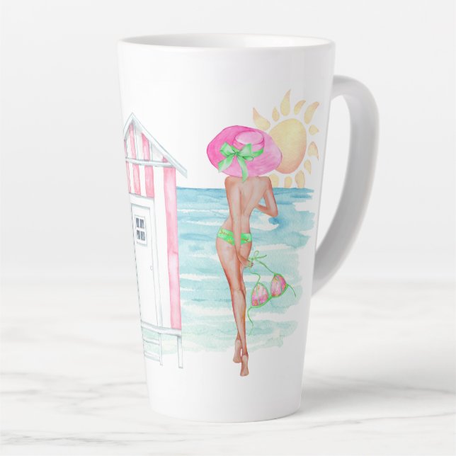 Tropical Beach Beauty Latte Cup Milchtasse (Rechte Ecke)