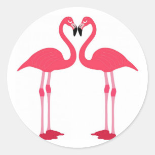 Tropical Beach Birds Destination Flamingos Runder Aufkleber