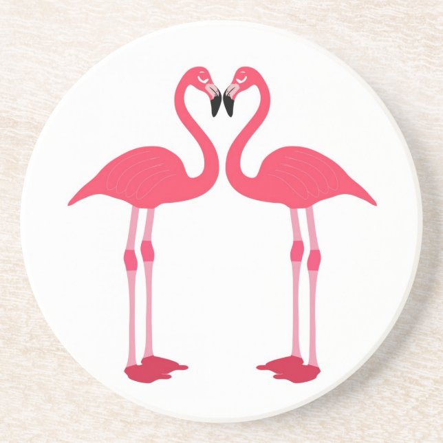 Tropical Beach Birds Destination Flamingos Untersetzer (Vorne)