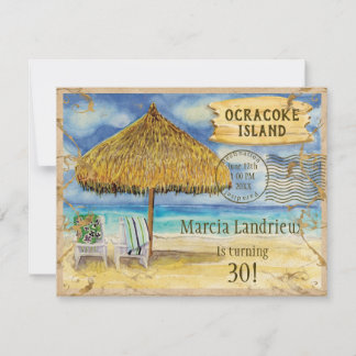 Tropical Beach Birthday Party Destination Paradies Einladung