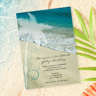 Tropical Beach Birthday Party Einladung
