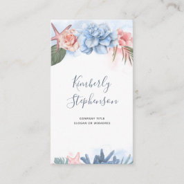 Tropical Beach Blume und Starfish Coral Palm Visitenkarte