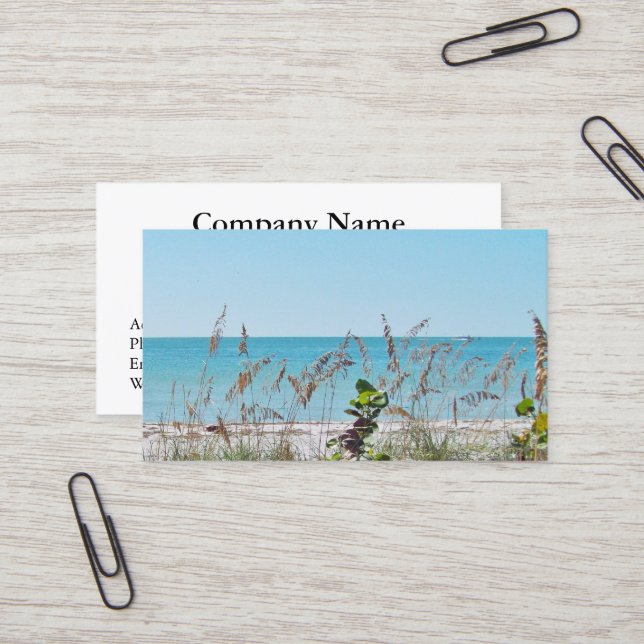 Tropical Beach Business Card Visitenkarte (Vorderseite/Rückseite Beispiel)