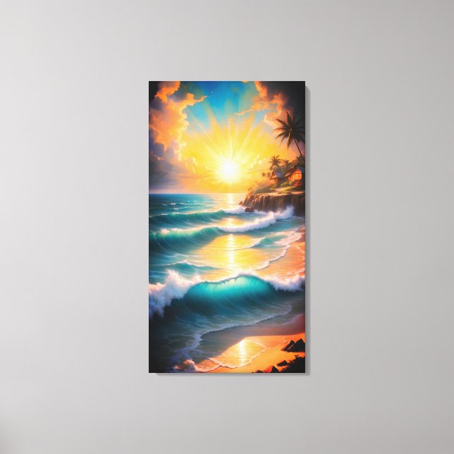 Tropical Beach Canvas Wall Art Leinwanddruck (Vorderseite)