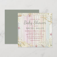 Tropical Beach Chic Modern Seashell Baby Dusche