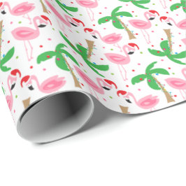 Tropical Beach Christmas Flamingos Birds Geschenkpapier
