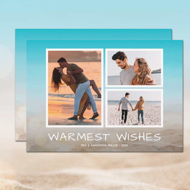 Tropical Beach Christmas Multi-Foto Feiertagskarte (Von Creator hochgeladen)