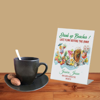 Tropical Beach Cocktails Obst Junggeselinnen-Absch Sockelschild