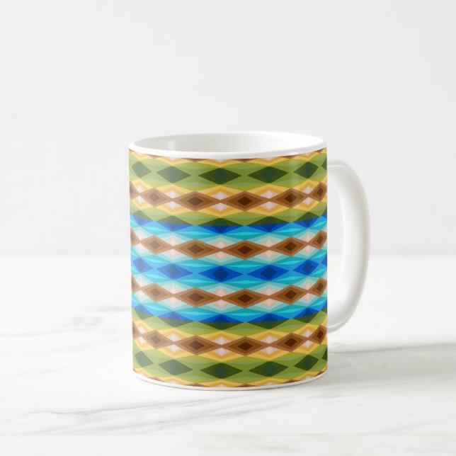 Tropical Beach Colored Kaleidoskop Abstrakt Art Kaffeetasse (VorderseiteRechts)