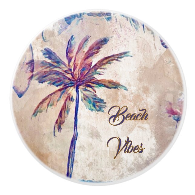 Tropical Beach custom drawer knobs ceramic Keramikknauf (Vorderseite)