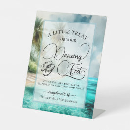 Tropical Beach Dancing Feet Flip Flop Wedding  Sockelschild