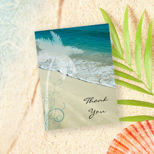 Tropical Beach - Danke Hinweis Postkarte