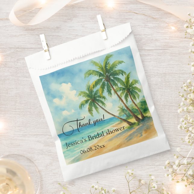 Tropical Beach Destination Brautparty Geschenktütchen (Ausgeschnitten)