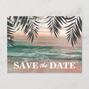 Tropical Beach Destination Save the Date Ankündigungspostkarte
