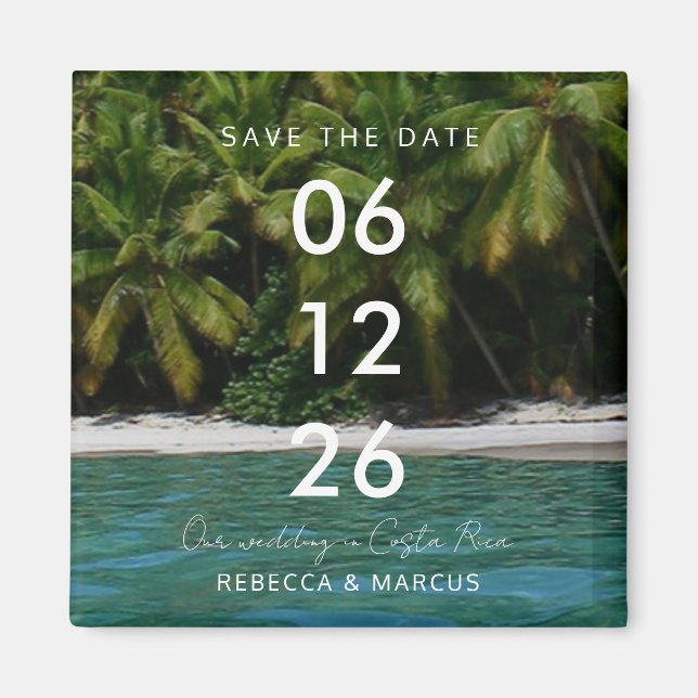 Tropical Beach Destination Wedding Save the Date Magnet (Vorne)