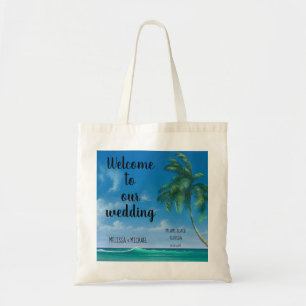 Tropical Beach Destination Wedding Welcome Tragetasche
