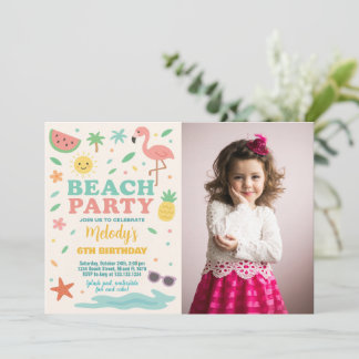 Tropical Beach Einladung zum Geburtstag und Dekora