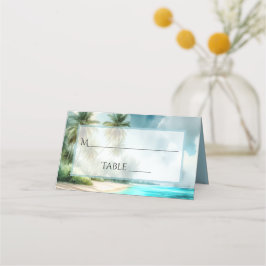 Tropical Beach Elegant Watercolor Wedding Write-In Platzkarte