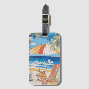 Tropical Beach Escape - Personalisierter Sommer Gepäckanhänger