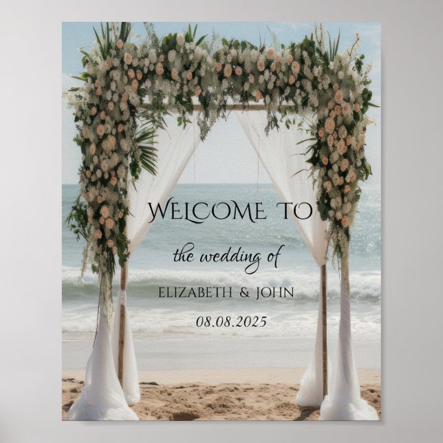 Tropical Beach Floral Arbor Poster (Vorne)