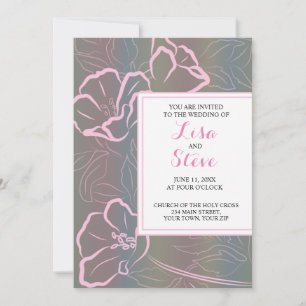 Tropical Beach Floral Hochzeit in Urlaubsort Einladung