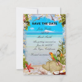 Tropical Beach Floral Wedding speichern Sie die Da Save The Date