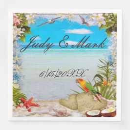Tropical Beach Floral Wedpaper Napkins Serviette