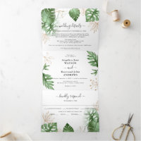 Tropical Beach Foliage & Gold Hochzeit