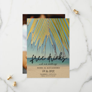 Tropical Beach Foto Hochzeit in Urlaubsort Save The Date
