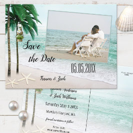 Tropical Beach Foto Save the Date Postkarte