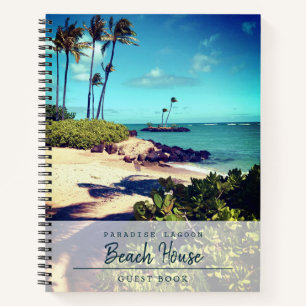 Tropical Beach Foto Vacation Rental Gästebuch Notizbuch